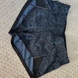lululemon athletica Black Floral Athletic Shorts